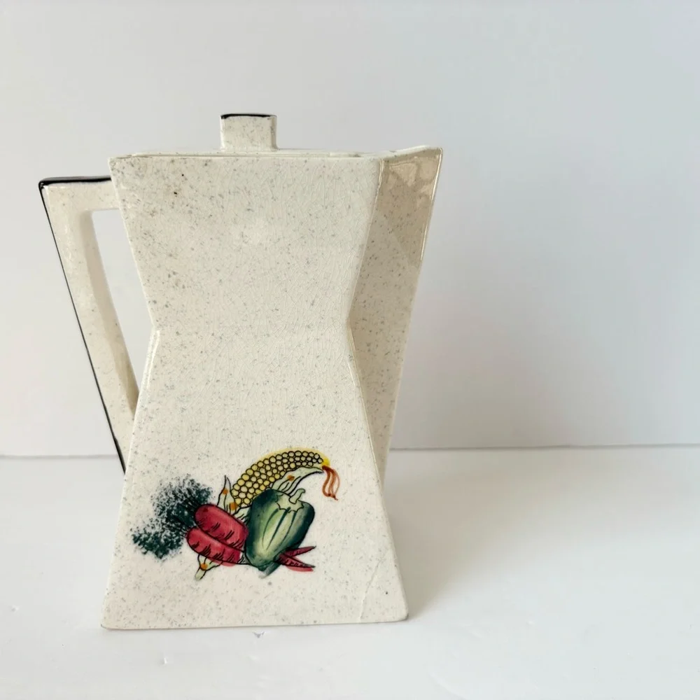 Vintage MCM‎ Speckled Stoneware Coffee Pot & Creamer Set